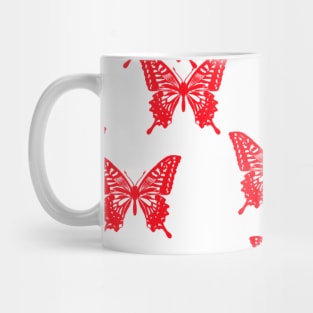 red butterfly abstract pattern design Mug